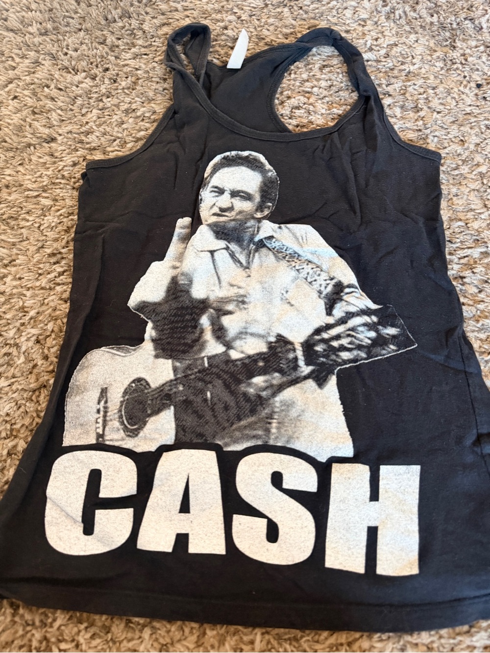 Johnny Cash Black Graphic Tank Top